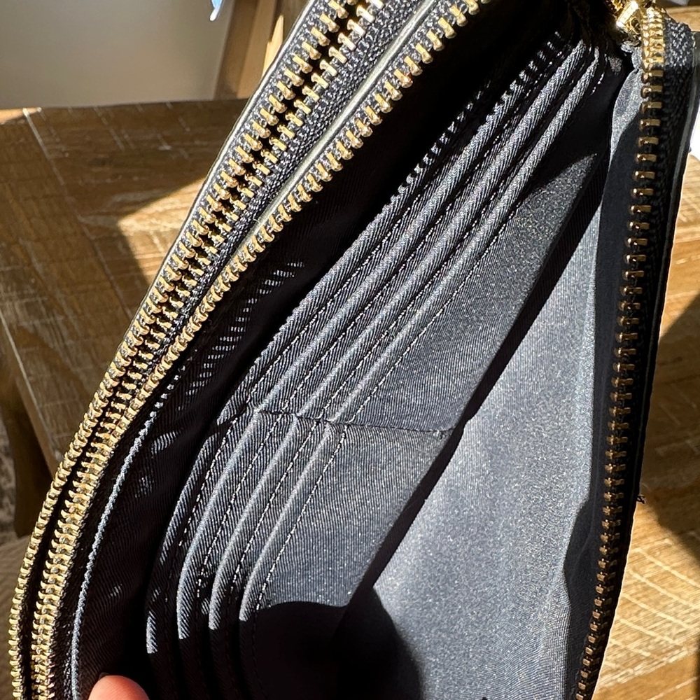 Coach Blue Wristlet with Gold Detail - Picture 7 of 12